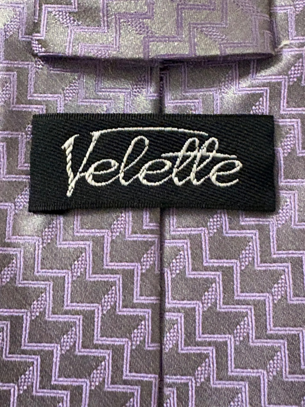 Vintage Velette Purple Geometric Necktie
